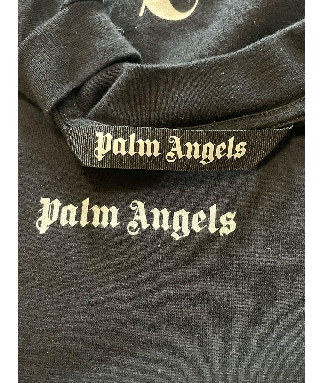 PALM ANGELS Черная хлопковая футболка, фото 4
