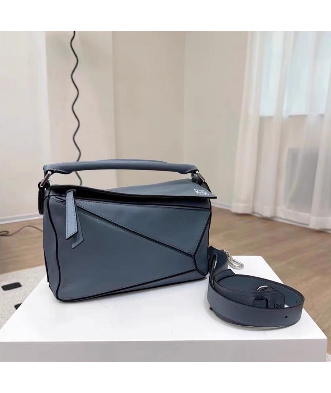 LOEWE Голубая кожаная сумка через плечо, фото 2