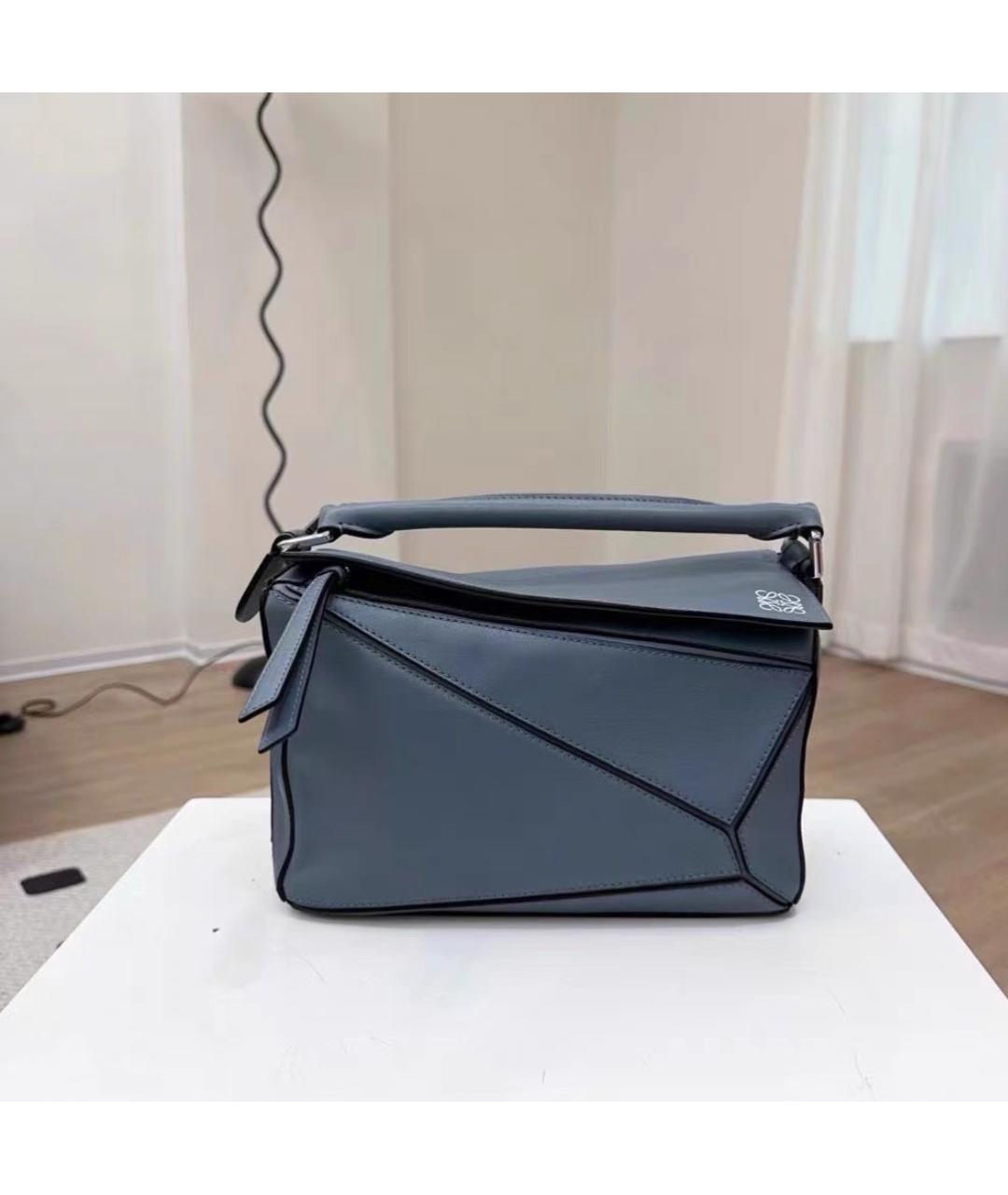 LOEWE Голубая кожаная сумка через плечо, фото 3