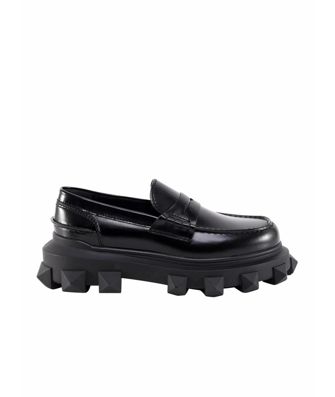 VALENTINO Черные кожаные лоферы, фото 1