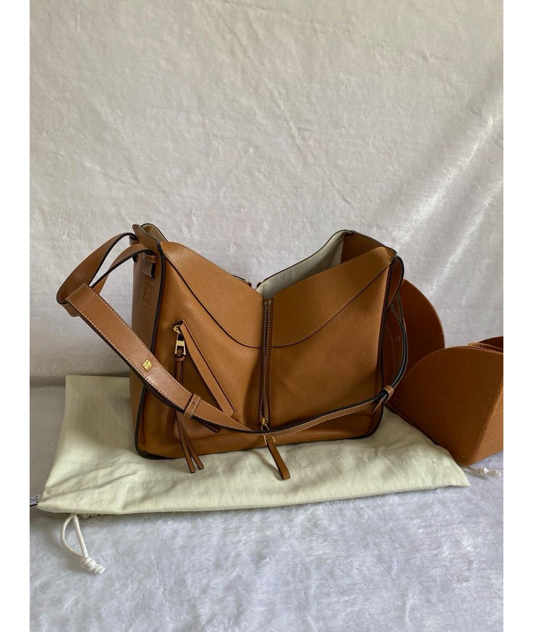 LOEWE Коричневая кожаная сумка с короткими ручками, фото 8