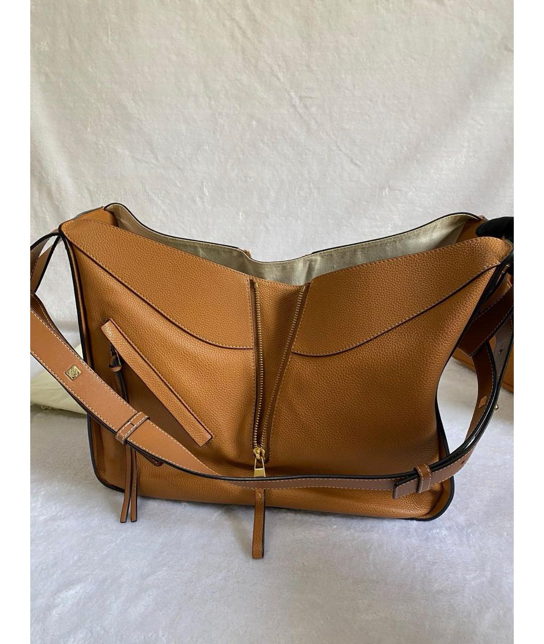 LOEWE Коричневая кожаная сумка с короткими ручками, фото 3