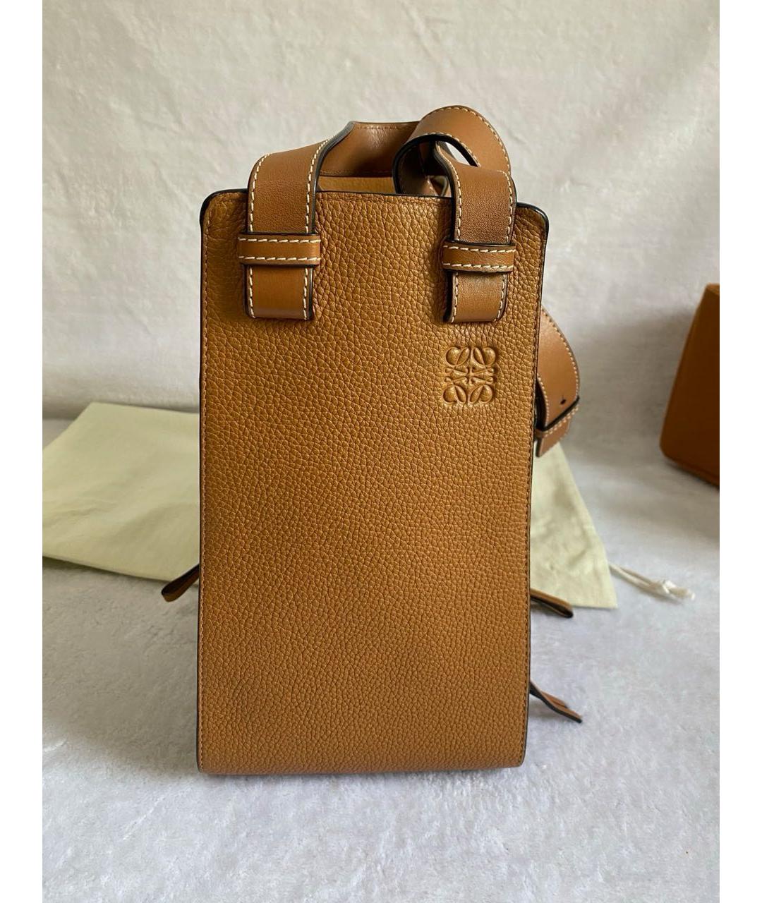 LOEWE Коричневая кожаная сумка с короткими ручками, фото 5