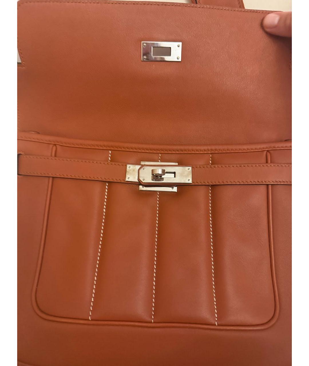 HERMES Коричневая кожаная сумка через плечо, фото 4