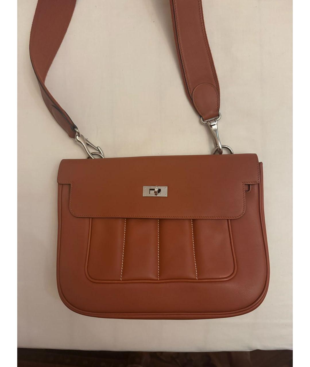 HERMES Коричневая кожаная сумка через плечо, фото 2