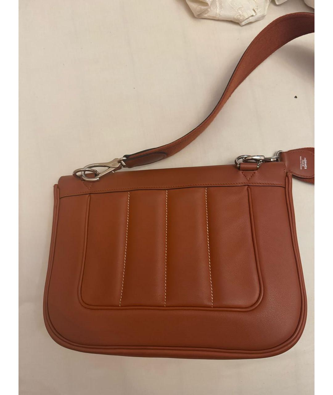 HERMES Коричневая кожаная сумка через плечо, фото 3