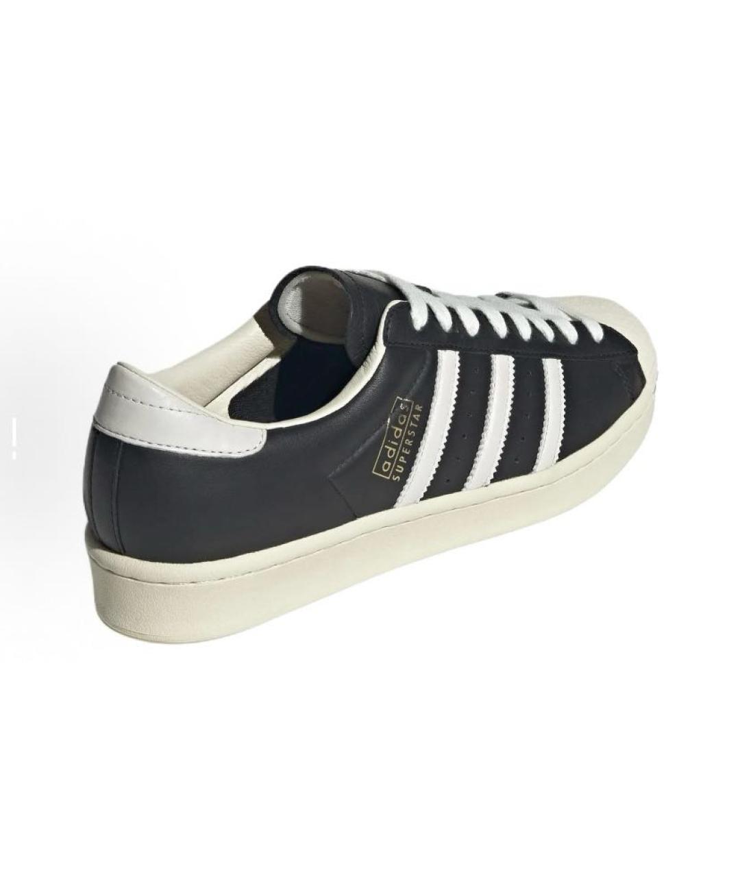 ADIDAS Черные кожаные кроссовки, фото 4