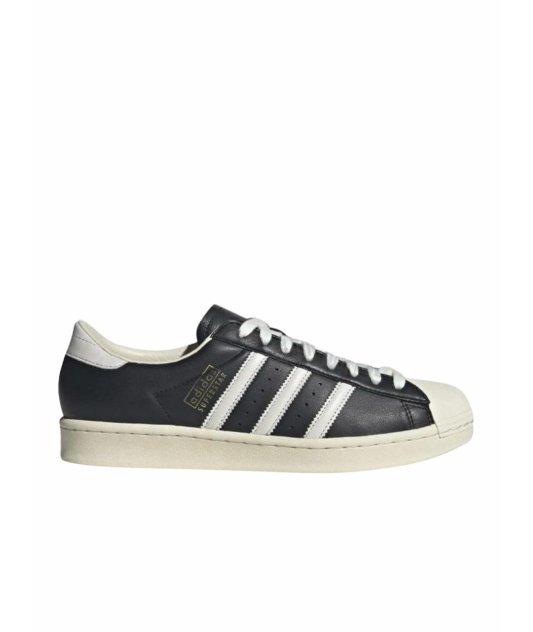 ADIDAS Черные кожаные кроссовки, фото 1