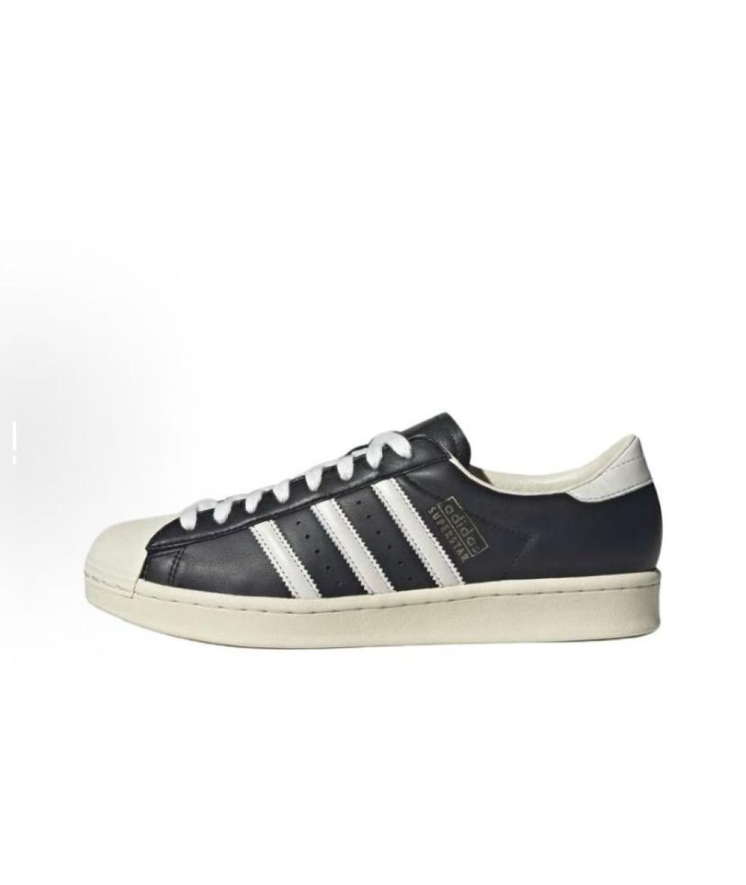 ADIDAS Черные кожаные кроссовки, фото 2