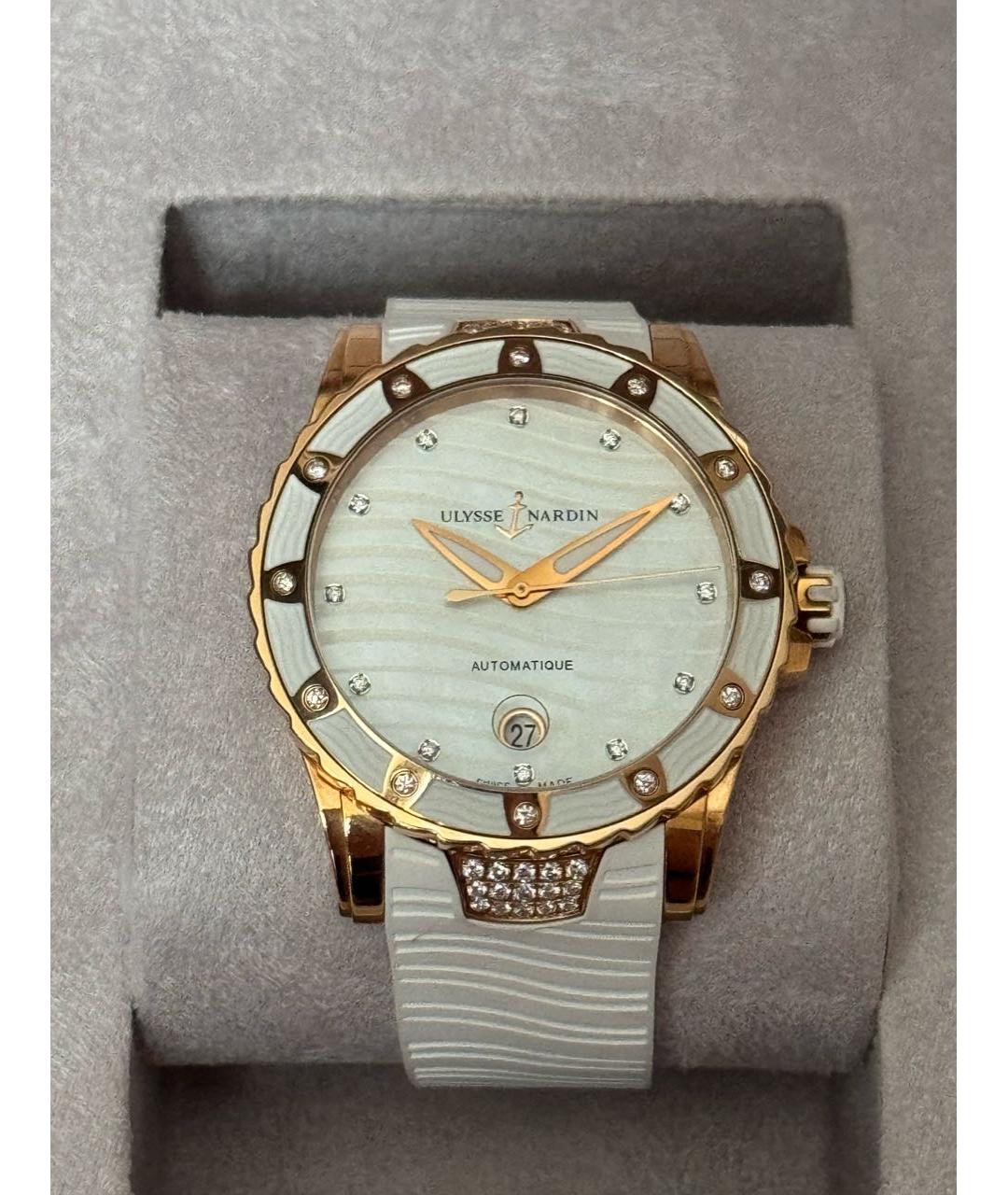 Ulysse Nardin Белые часы из розового золота, фото 2