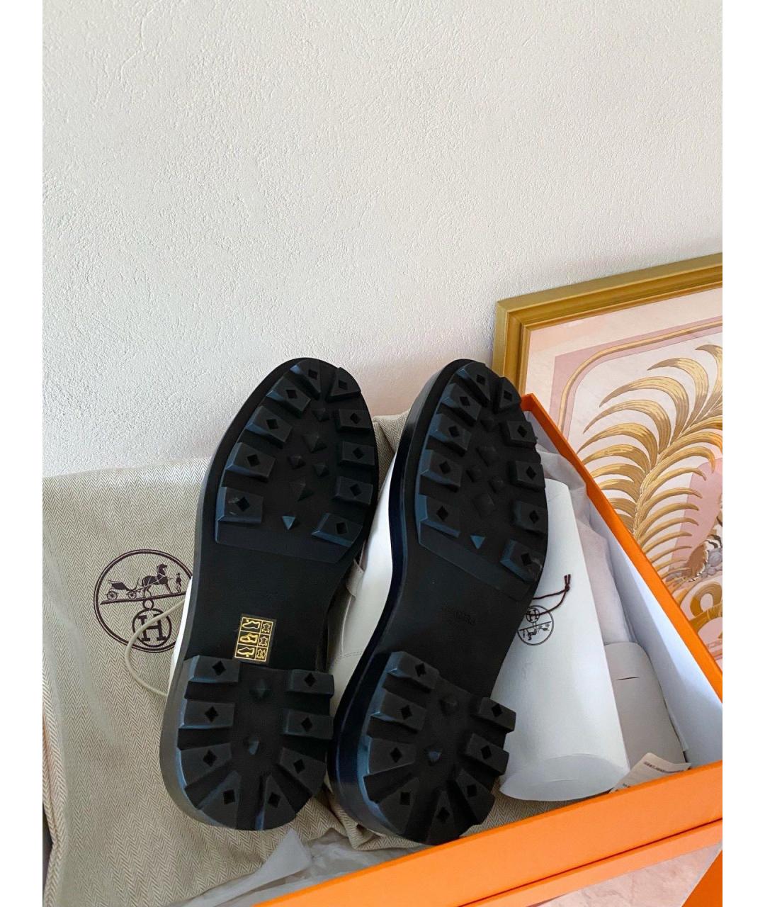 HERMES Белые кожаные брогги и оксфорды, фото 4