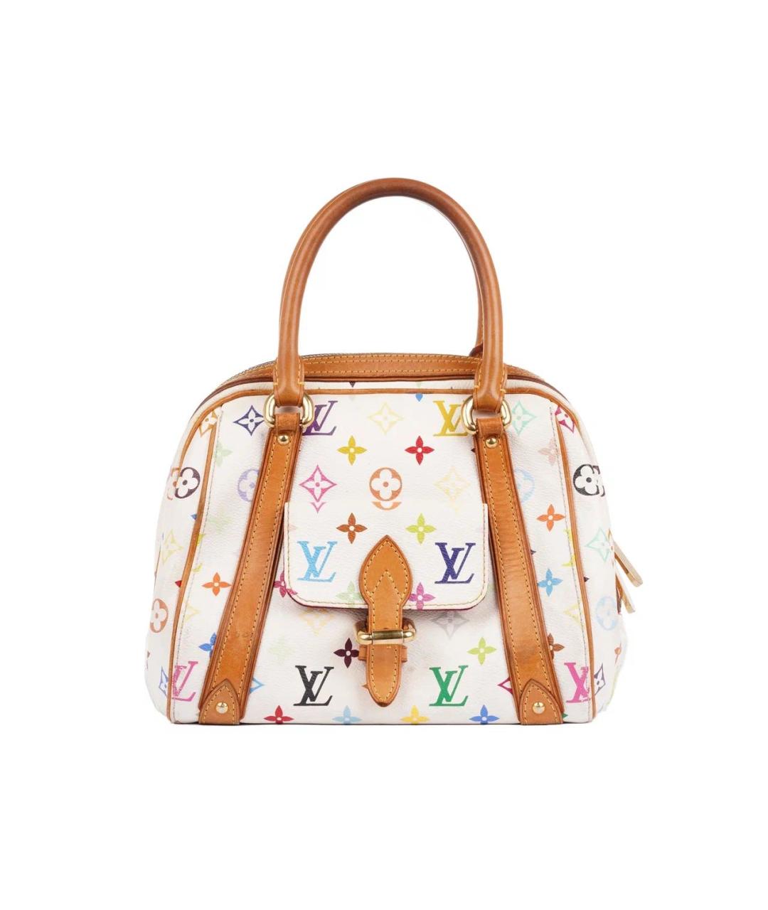 LOUIS VUITTON Белая кожаная сумка с короткими ручками, фото 1