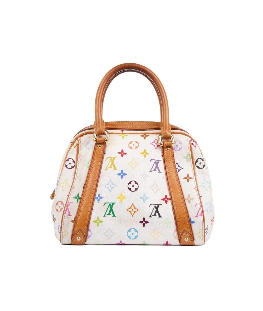 LOUIS VUITTON Белая кожаная сумка с короткими ручками, фото 2