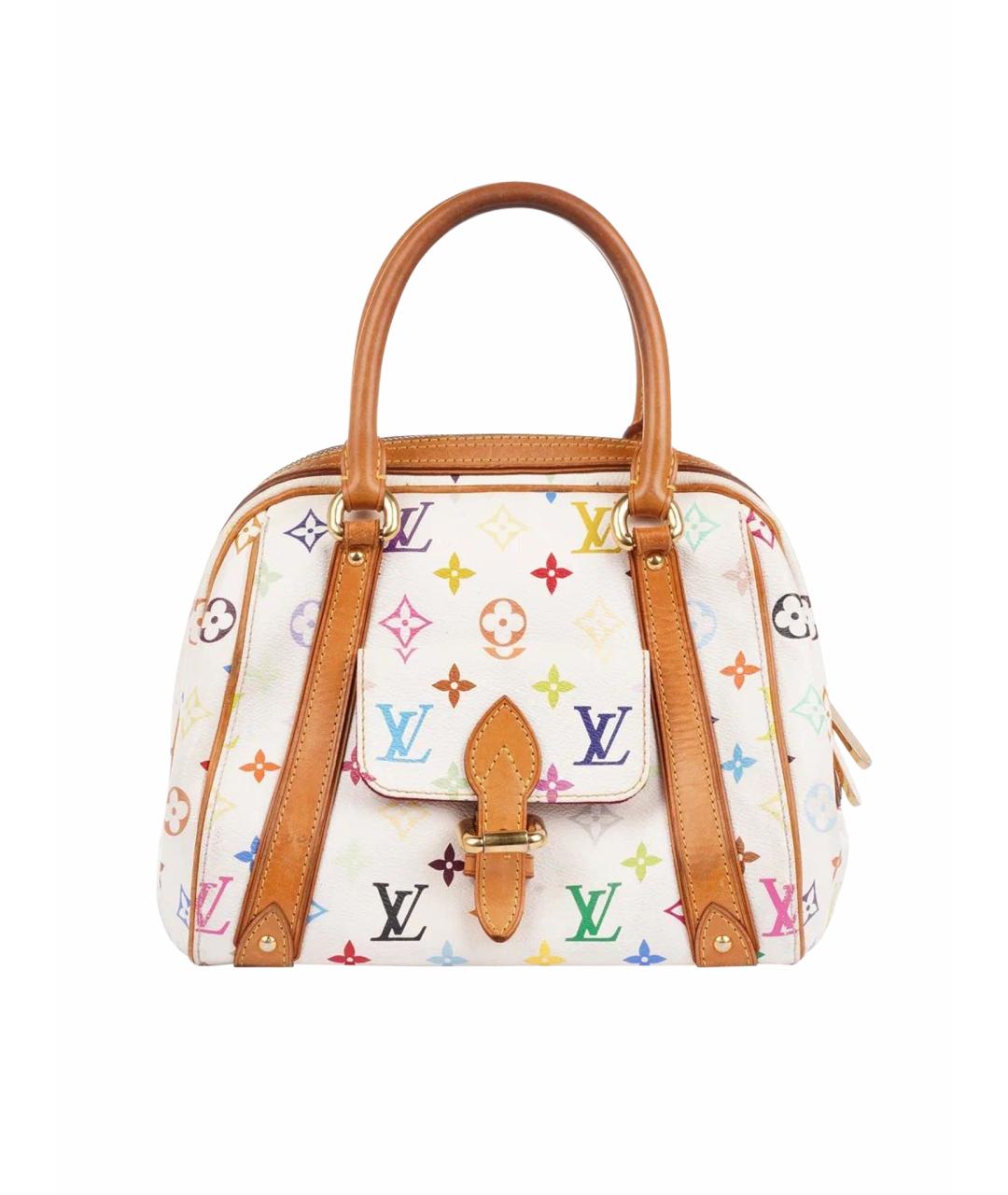 LOUIS VUITTON Белая кожаная сумка с короткими ручками, фото 1