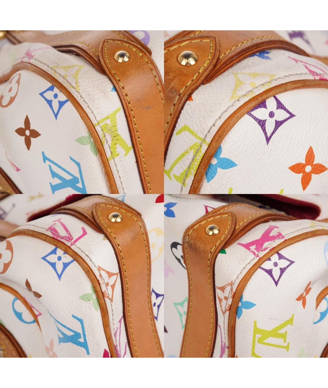 LOUIS VUITTON Белая кожаная сумка с короткими ручками, фото 6