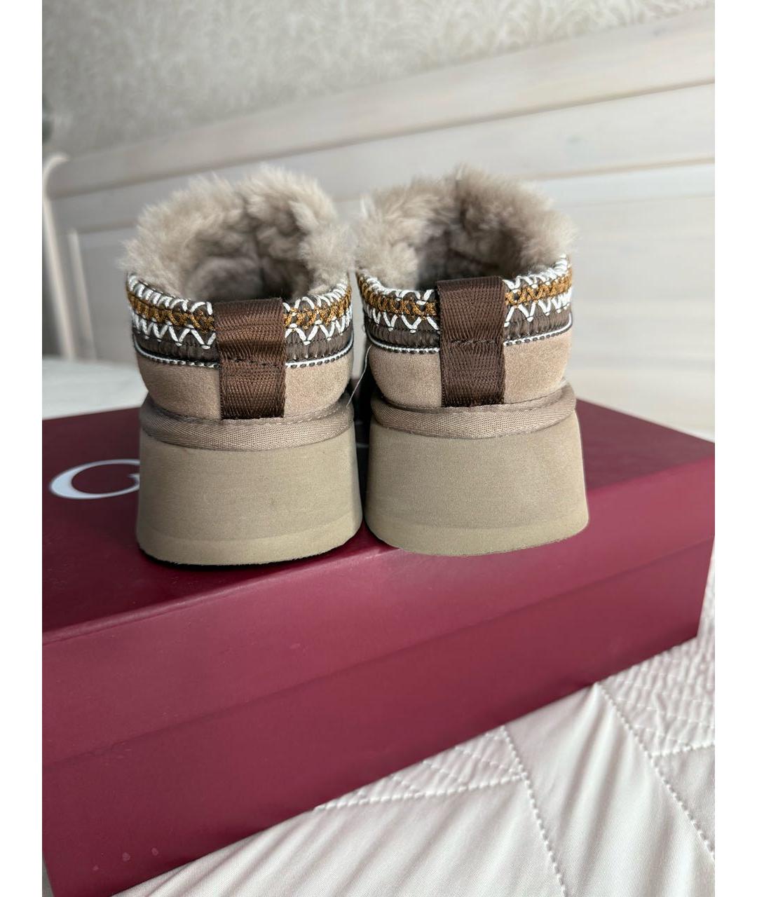 UGG AUSTRALIA Бежевые замшевые ботинки, фото 4