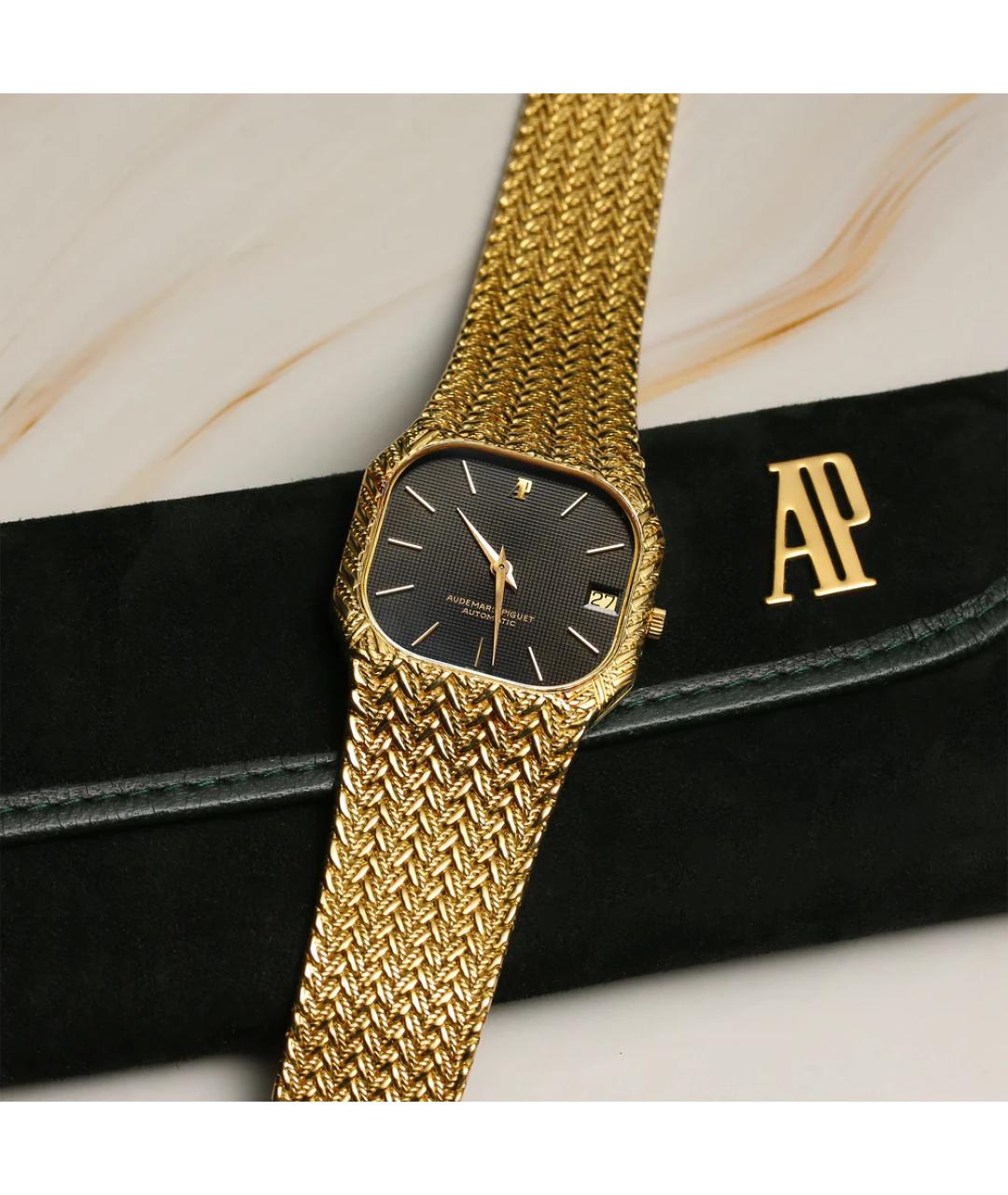 Audemars Piguet Черные часы из желтого золота, фото 4