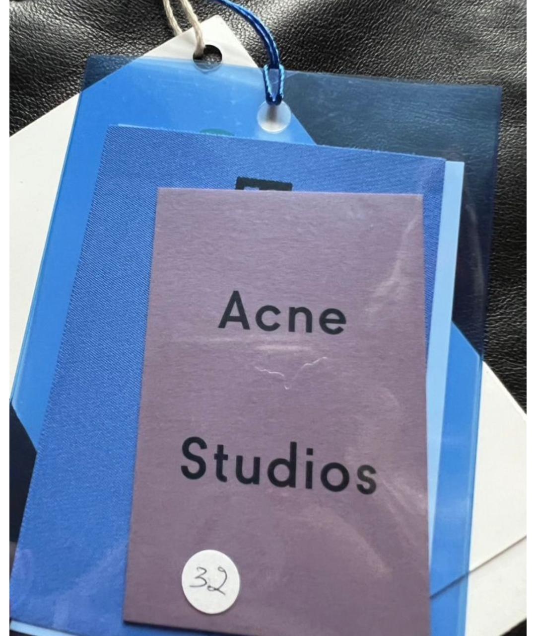 ACNE STUDIOS Черные кожаные прямые брюки, фото 6