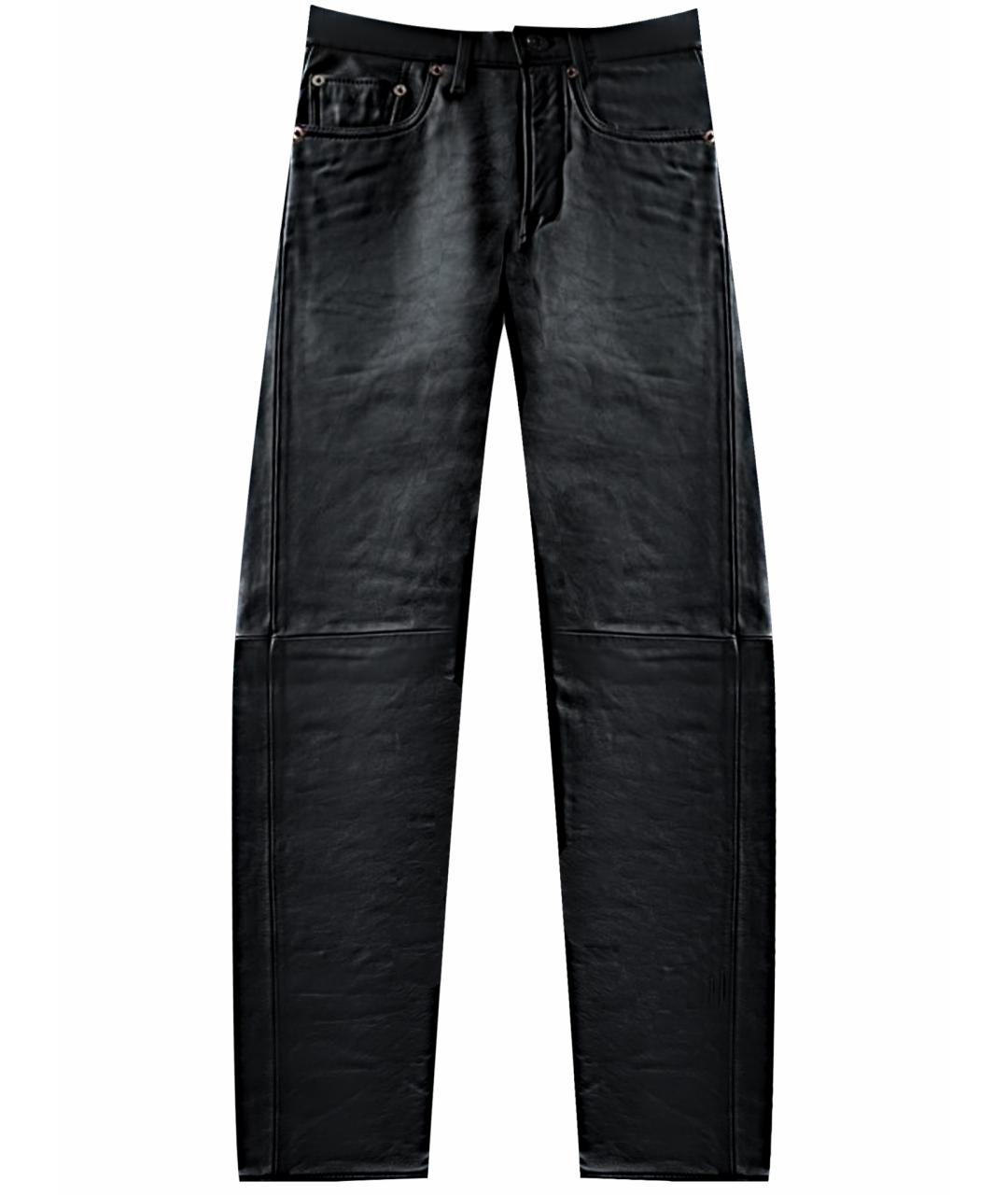 ACNE STUDIOS Черные кожаные прямые брюки, фото 1