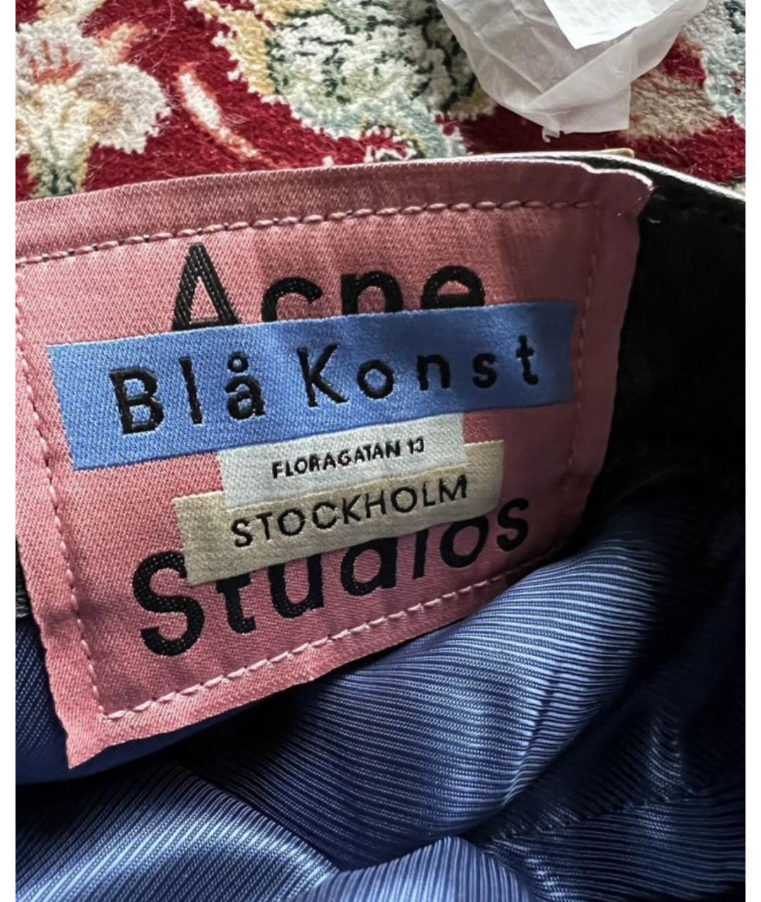 ACNE STUDIOS Черные кожаные прямые брюки, фото 3