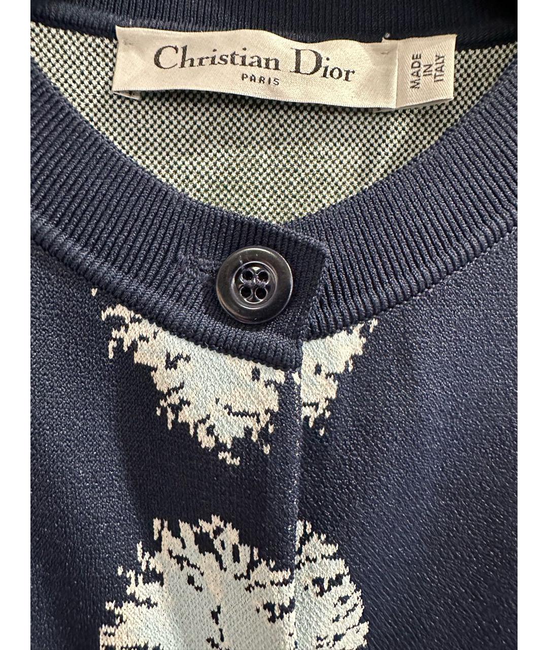 CHRISTIAN DIOR Темно-синий вискозный кардиган, фото 3