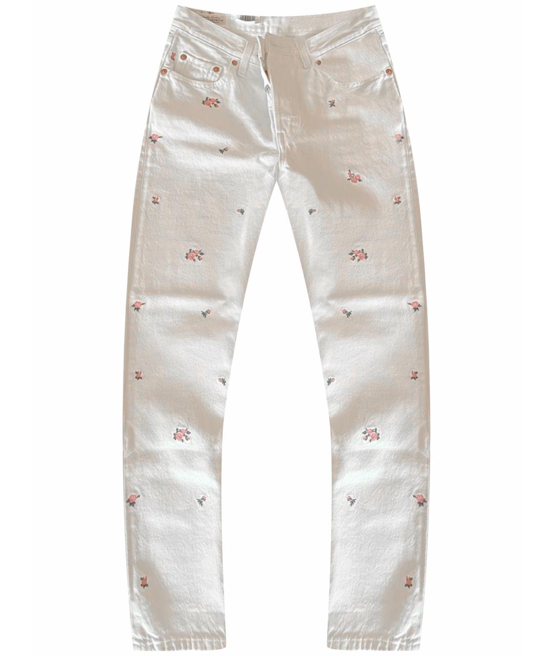 LEVI'S Белые хлопковые прямые джинсы, фото 1