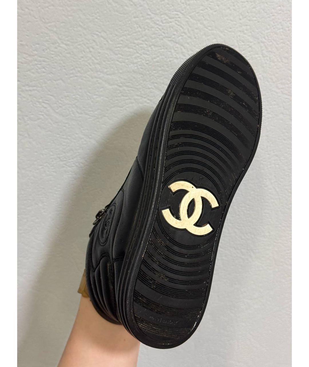 CHANEL Черные кожаные кеды, фото 8