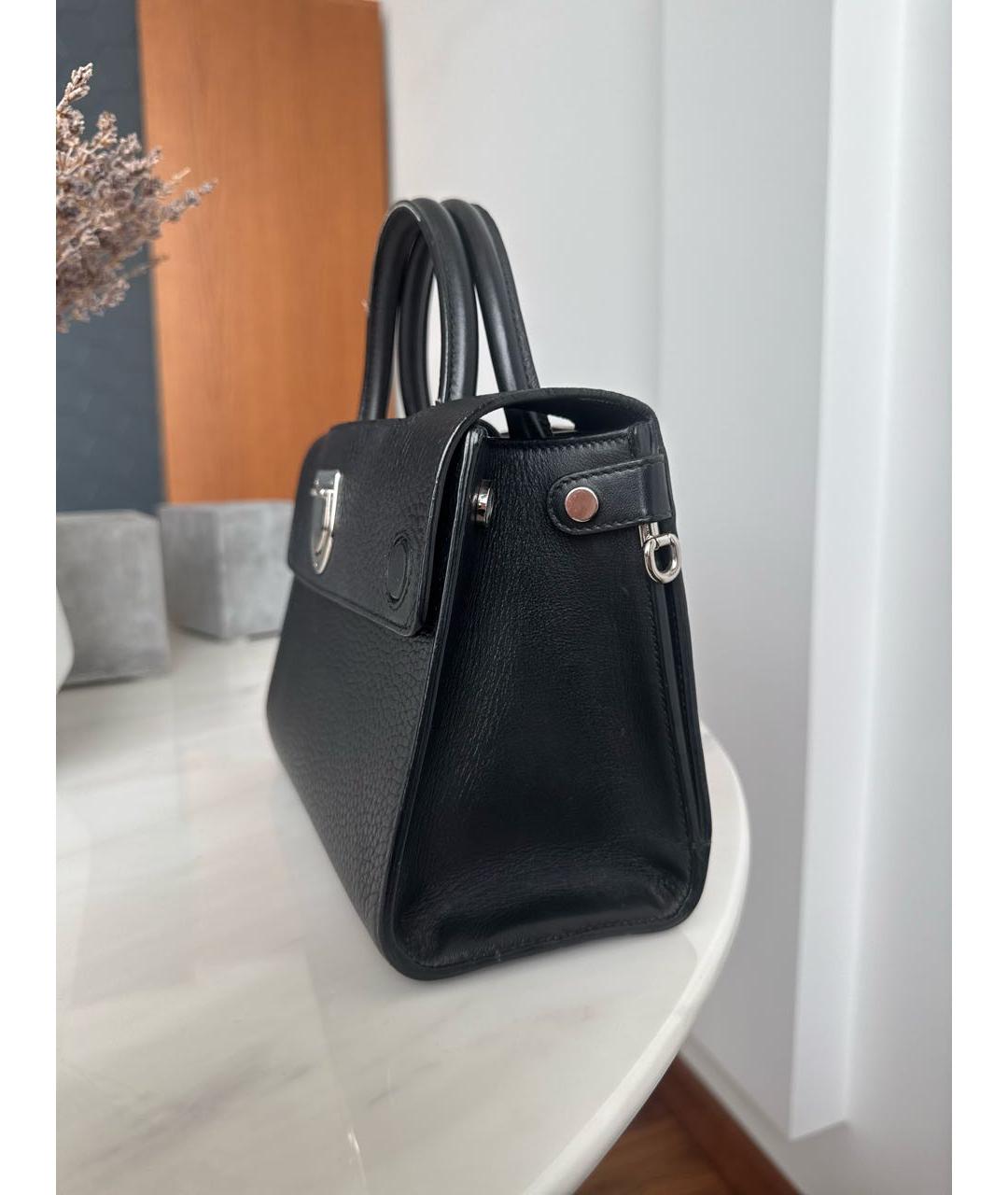 CHRISTIAN DIOR Черная кожаная сумка с короткими ручками, фото 6