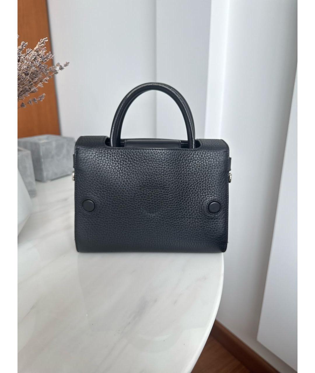 CHRISTIAN DIOR Черная кожаная сумка с короткими ручками, фото 7