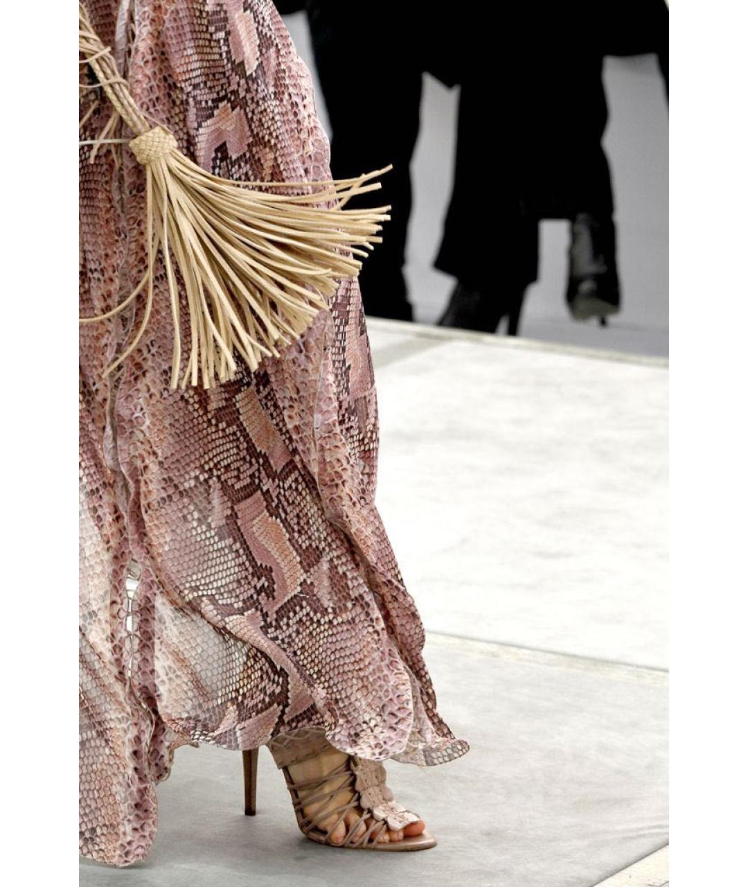 ROBERTO CAVALLI Коричневые кожаные босоножки, фото 5
