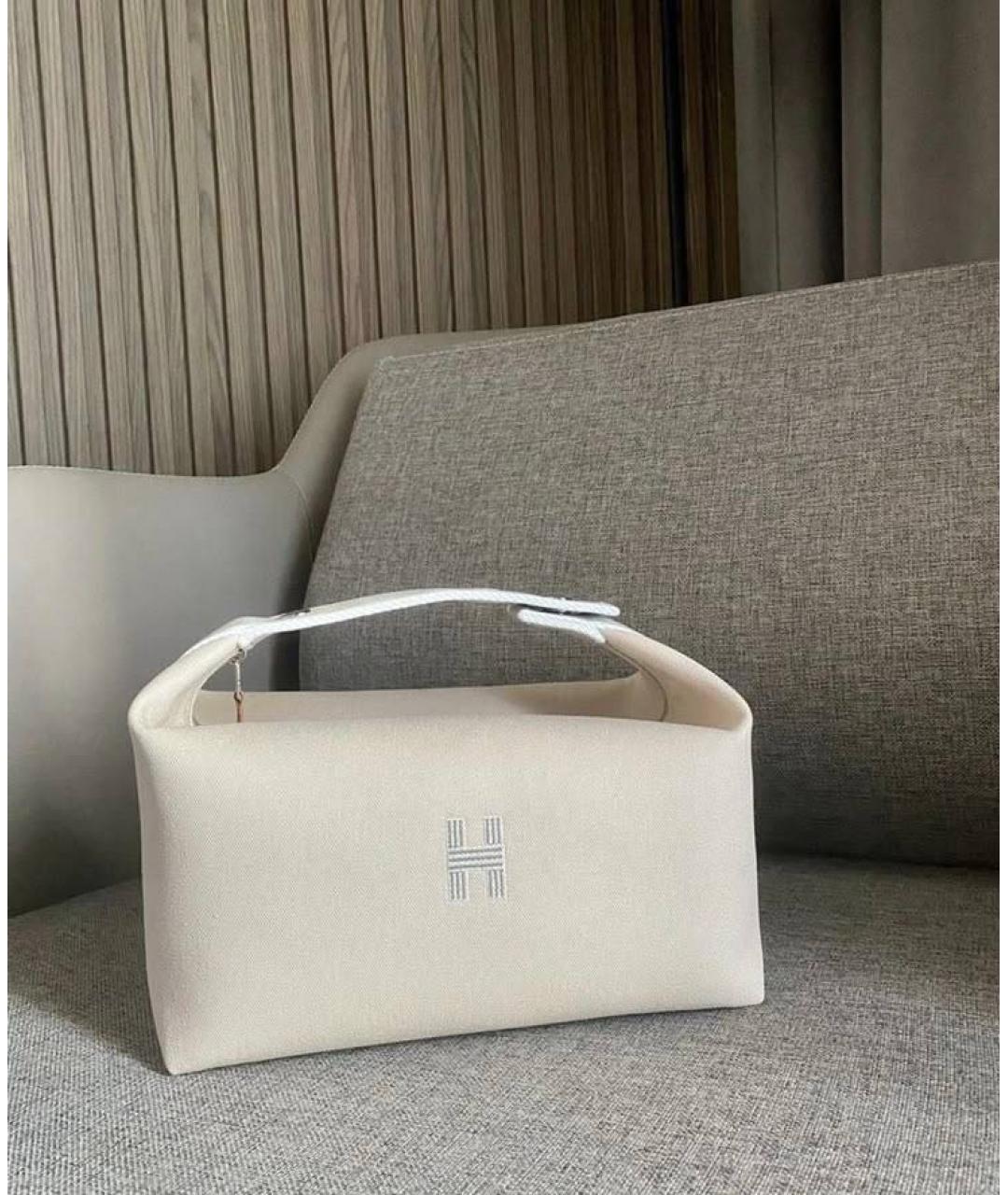 HERMES Бежевая косметичка, фото 3
