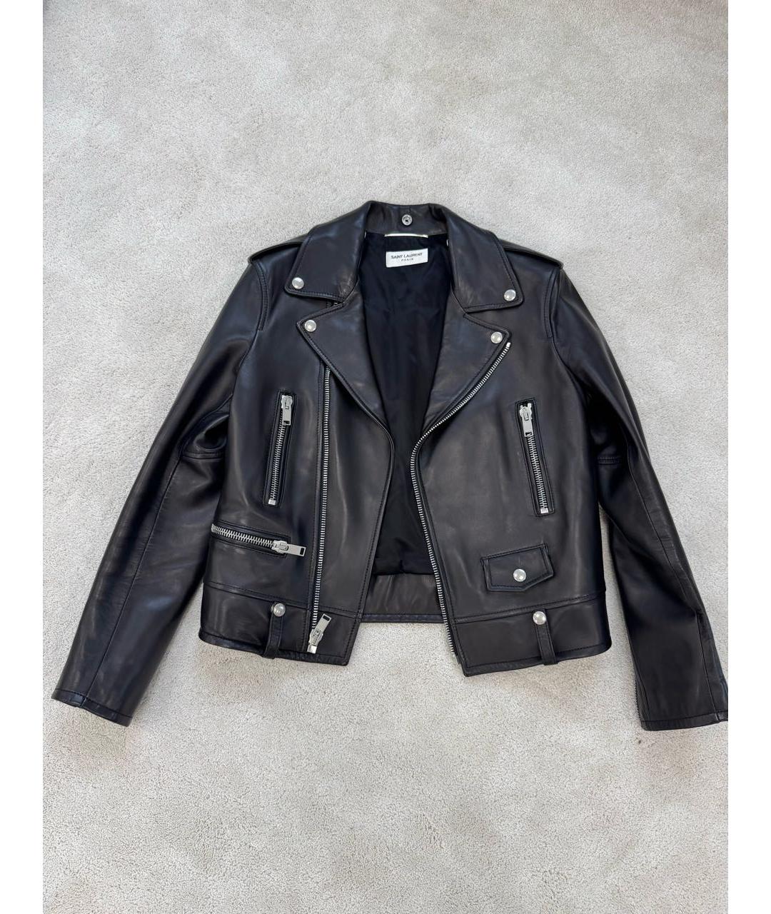 SAINT LAURENT Черная кожаная куртка, фото 4
