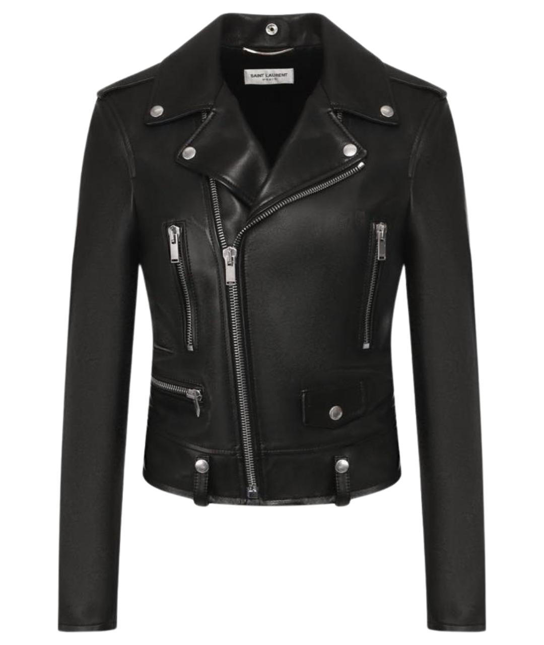 SAINT LAURENT Черная кожаная куртка, фото 1