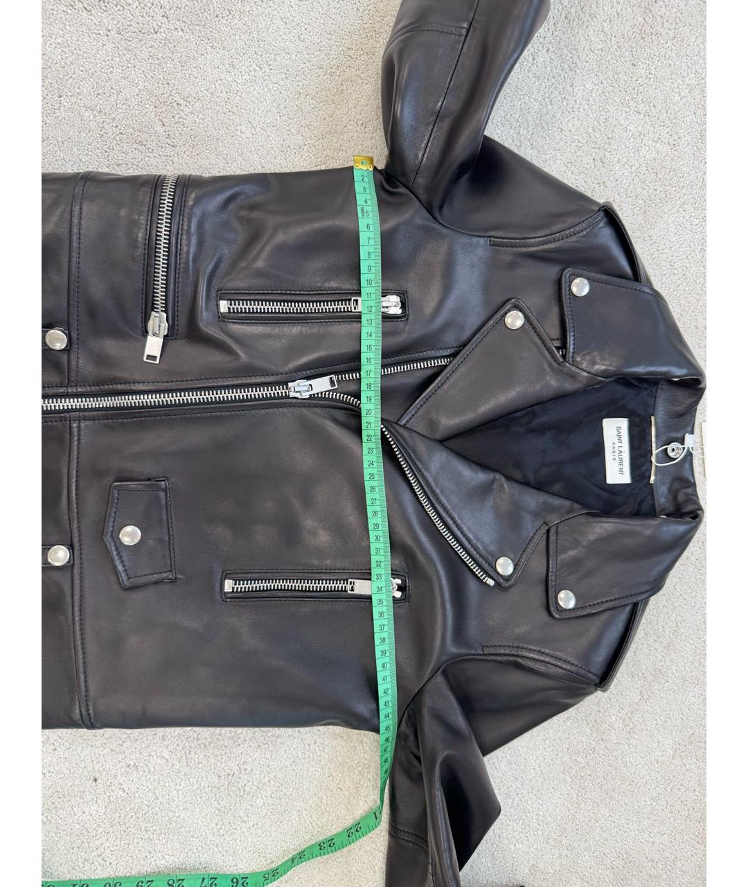 SAINT LAURENT Черная кожаная куртка, фото 5