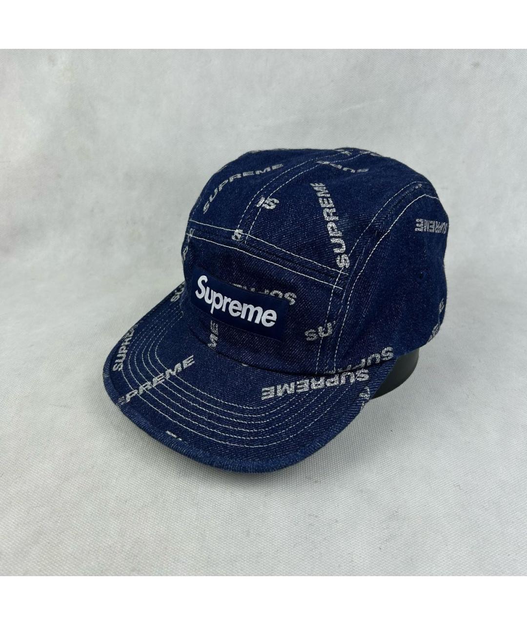 SUPREME Темно-синяя хлопковая кепка/бейсболка, фото 7