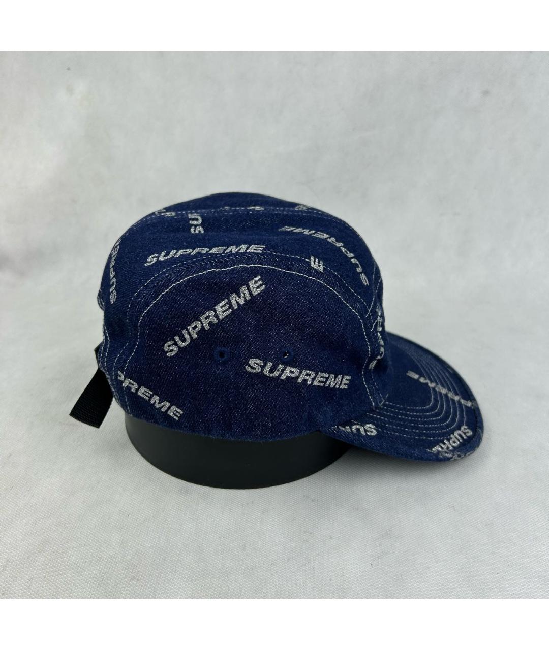 SUPREME Темно-синяя хлопковая кепка/бейсболка, фото 4