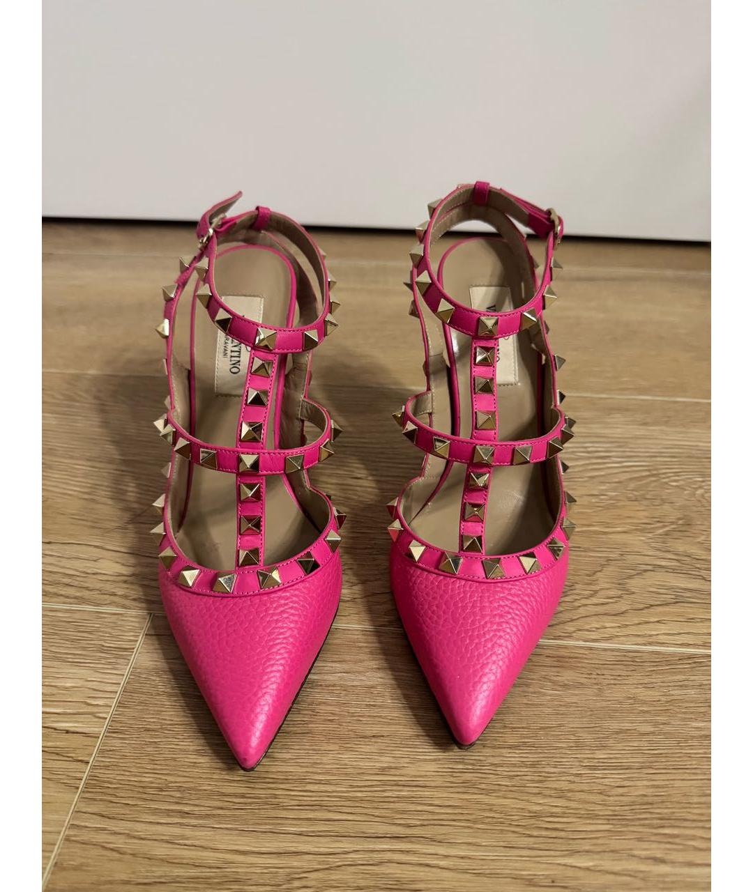 VALENTINO Розовые кожаные босоножки, фото 2