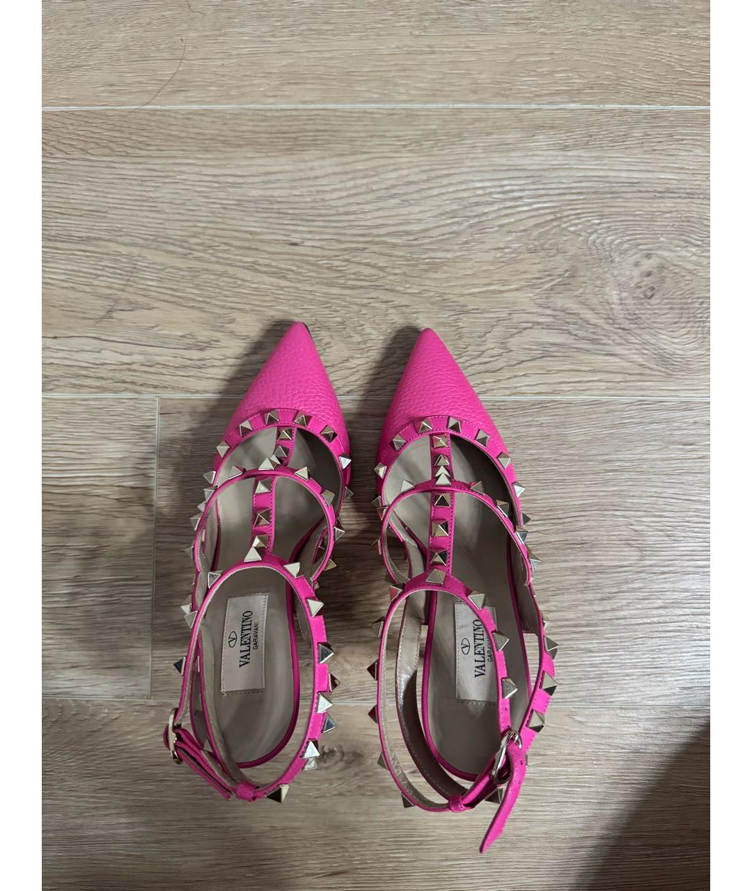 VALENTINO Розовые кожаные босоножки, фото 3