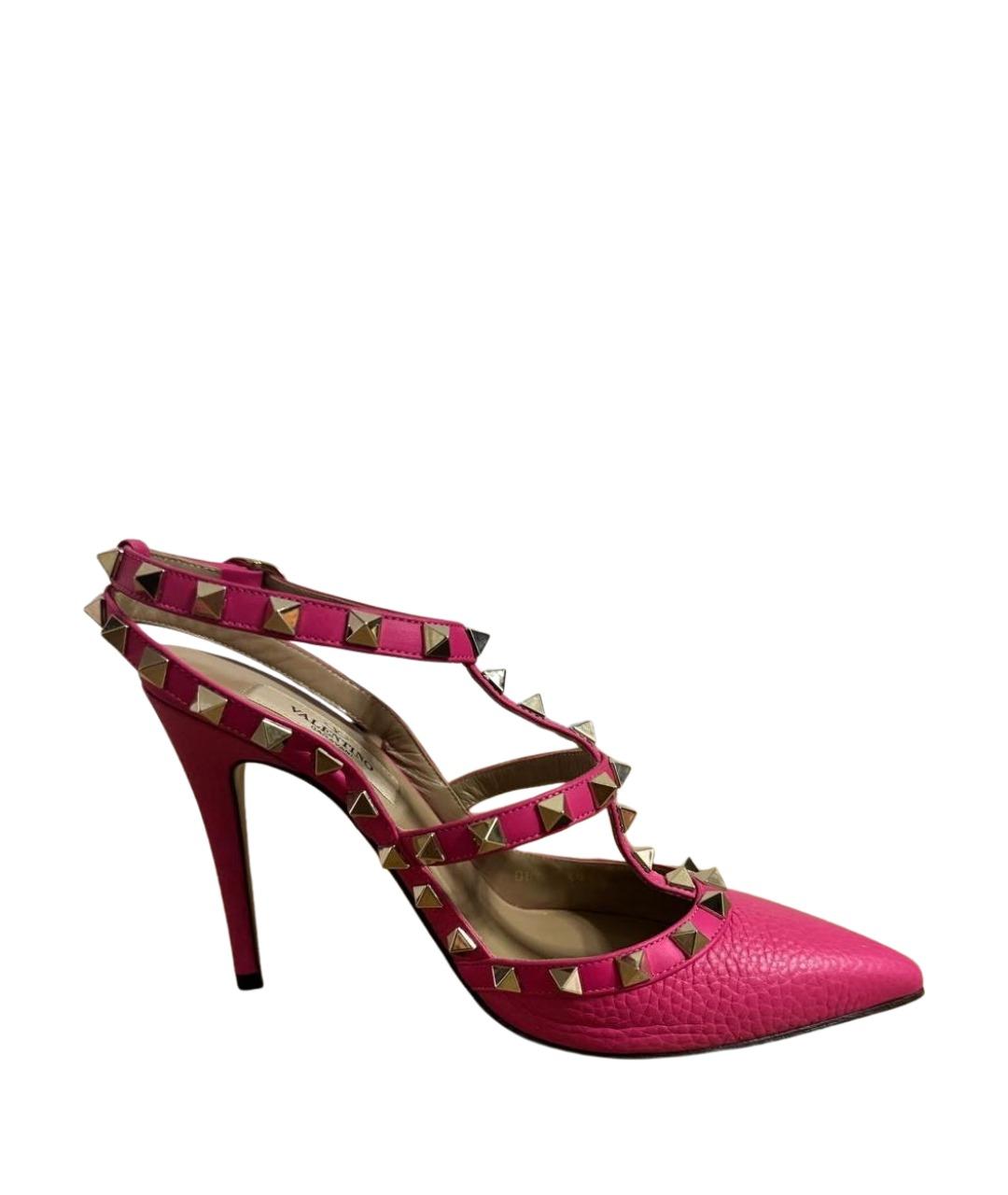 VALENTINO Розовые кожаные босоножки, фото 1