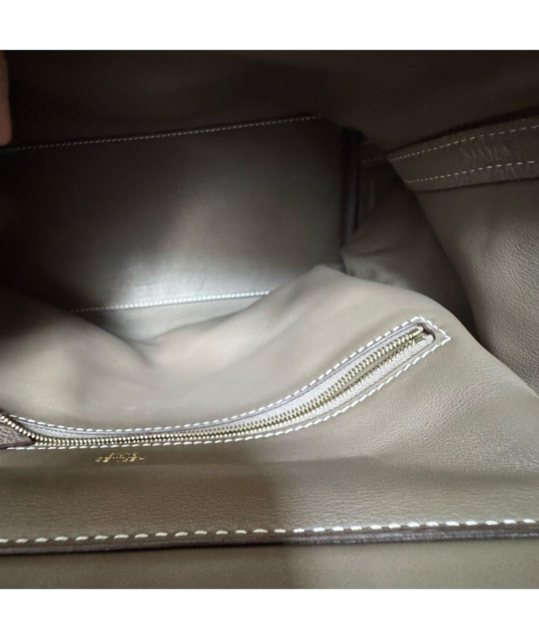 HERMES Бежевая кожаная сумка тоут, фото 4