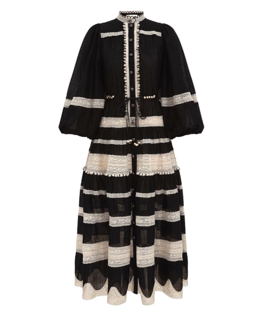 ZIMMERMANN Черное хлопковое коктейльное платье, фото 1