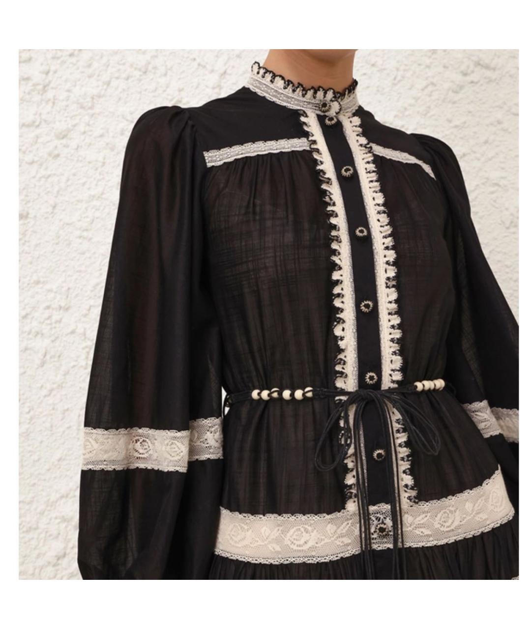 ZIMMERMANN Черное хлопковое коктейльное платье, фото 4