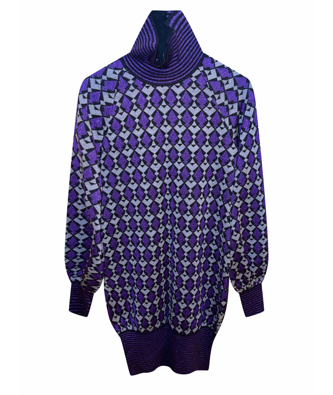 CHANEL PRE-OWNED Фиолетовое шерстяное платье, фото 1