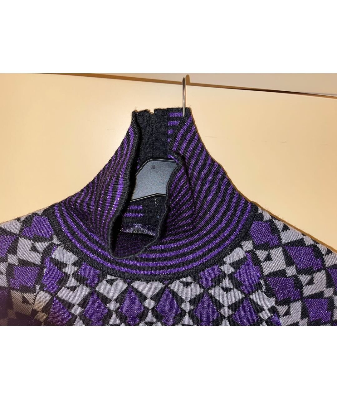 CHANEL PRE-OWNED Фиолетовое шерстяное платье, фото 4