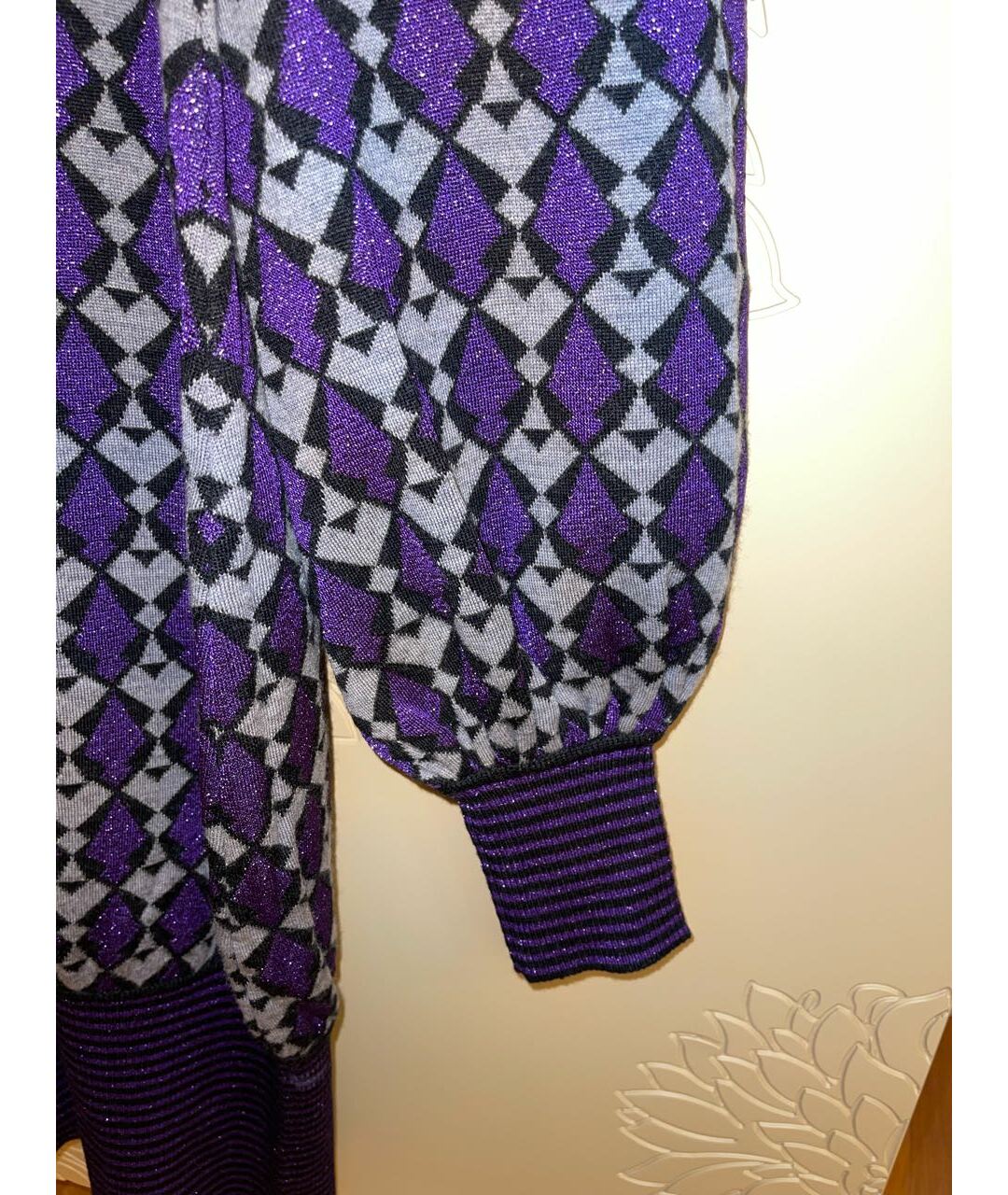 CHANEL PRE-OWNED Фиолетовое шерстяное платье, фото 6