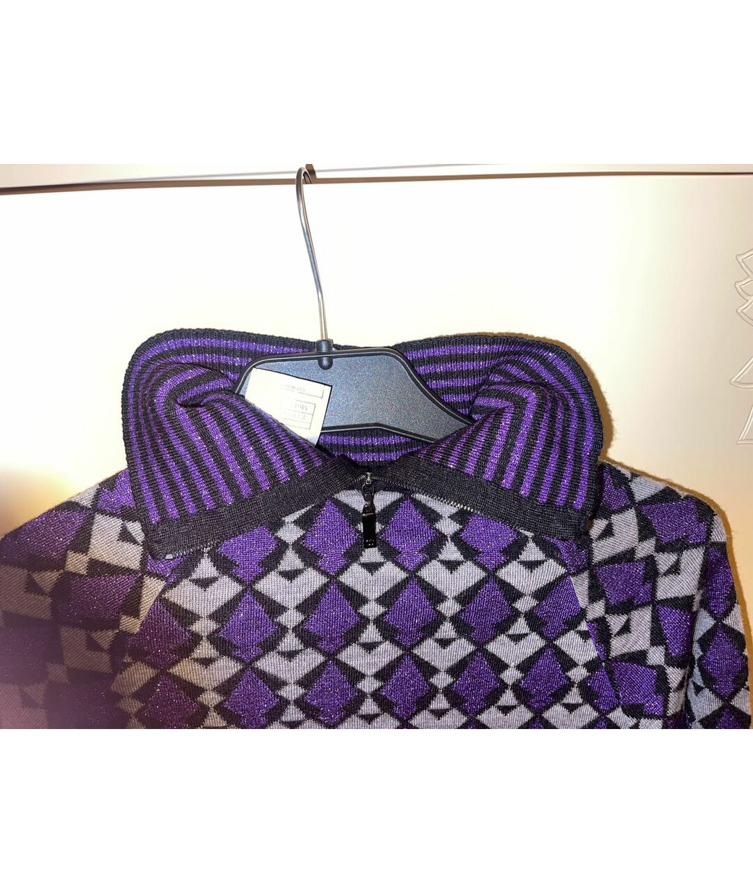CHANEL PRE-OWNED Фиолетовое шерстяное платье, фото 7