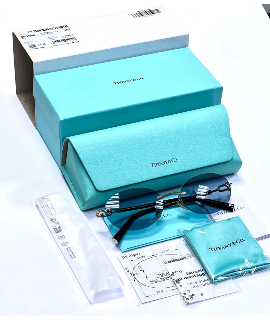 TIFFANY&CO Золотые солнцезащитные очки, фото 3