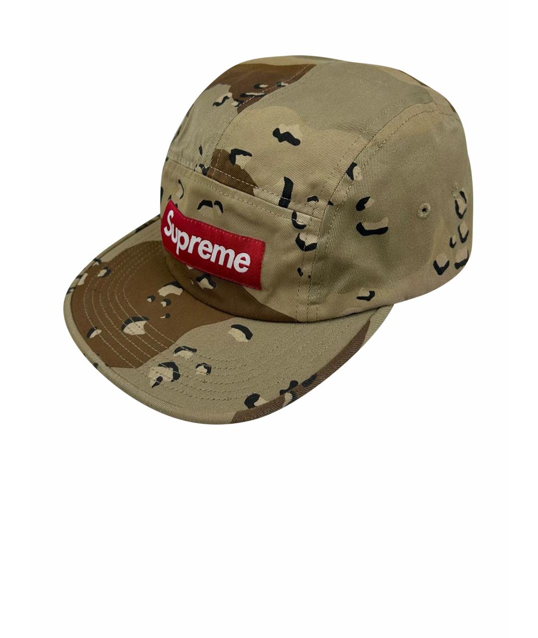SUPREME Бежевая хлопковая кепка/бейсболка, фото 1