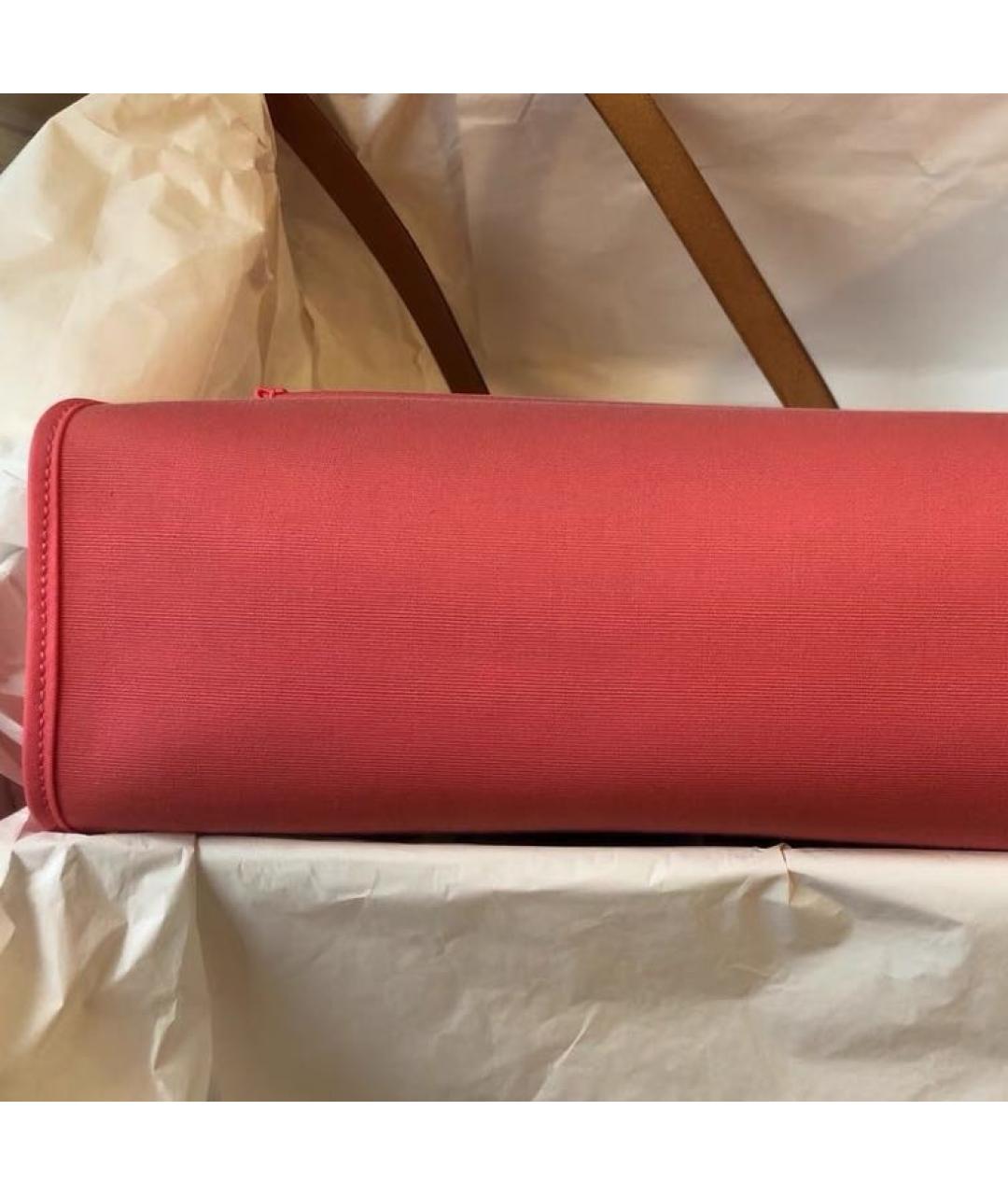 HERMES Розовая жаккардовая сумка с короткими ручками, фото 6