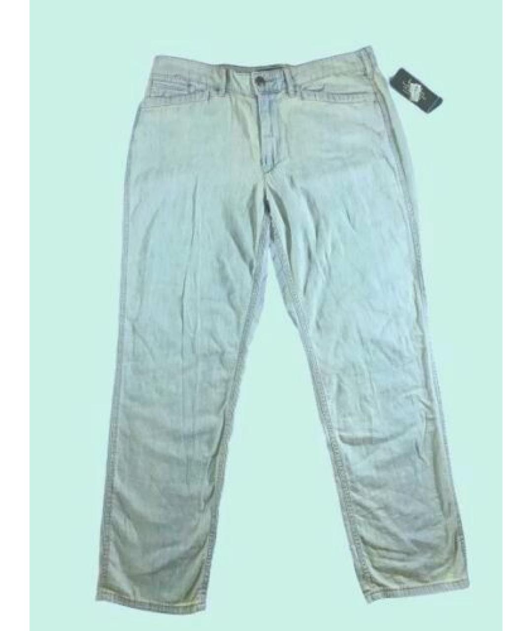RALPH LAUREN Голубые хлопковые прямые джинсы, фото 7